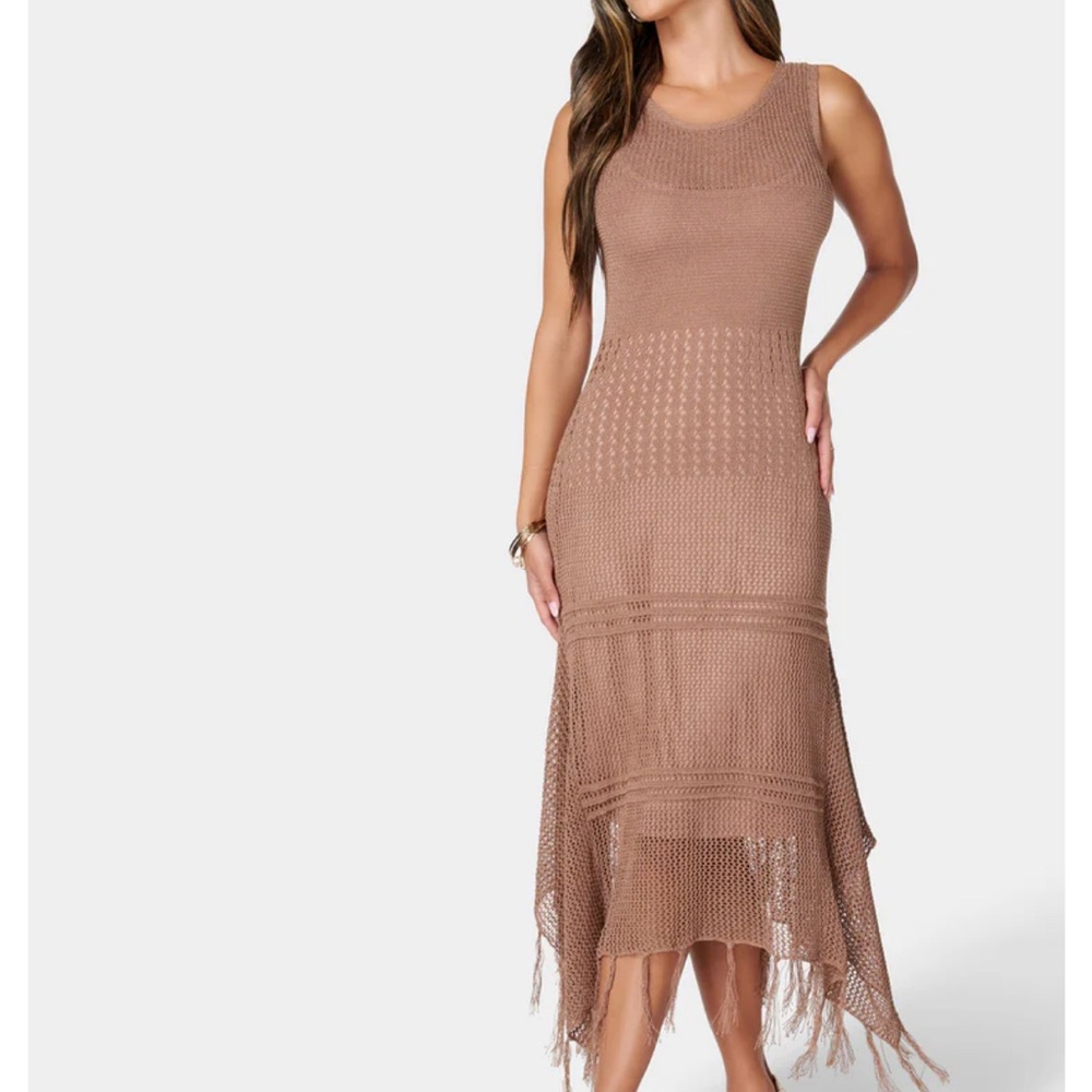 Bebe Crochet Tank Sweater Dress